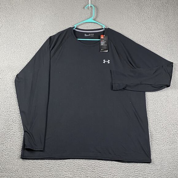Under Armour Heatgear Athletic Long Sleeve Shirt Men's 3XL Black New - Picture 1 of 9